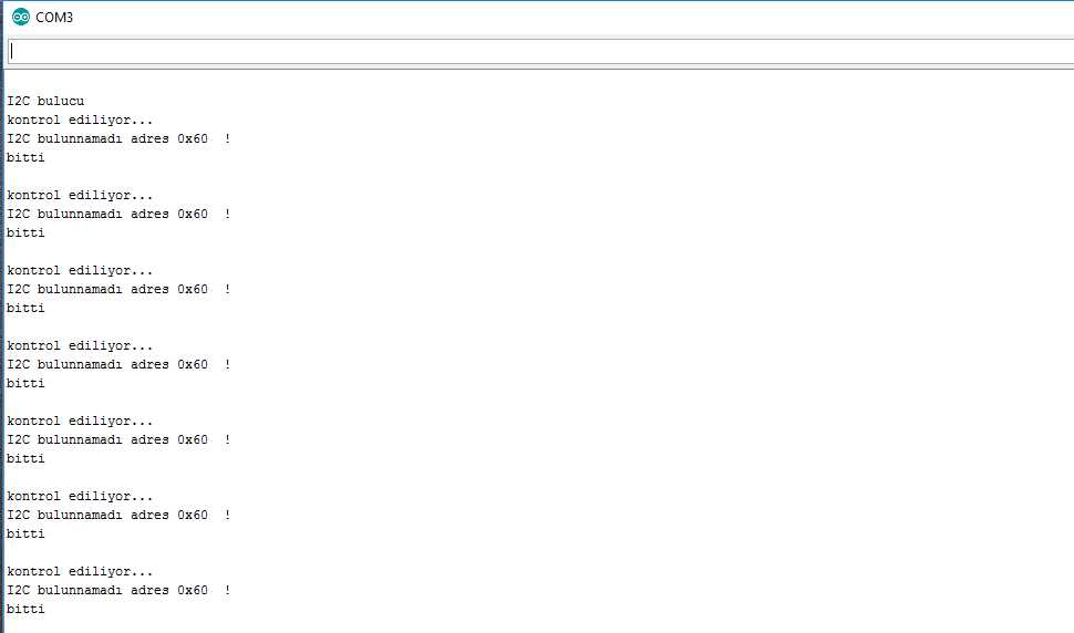 Arduino ile i2c adresinin tespiti