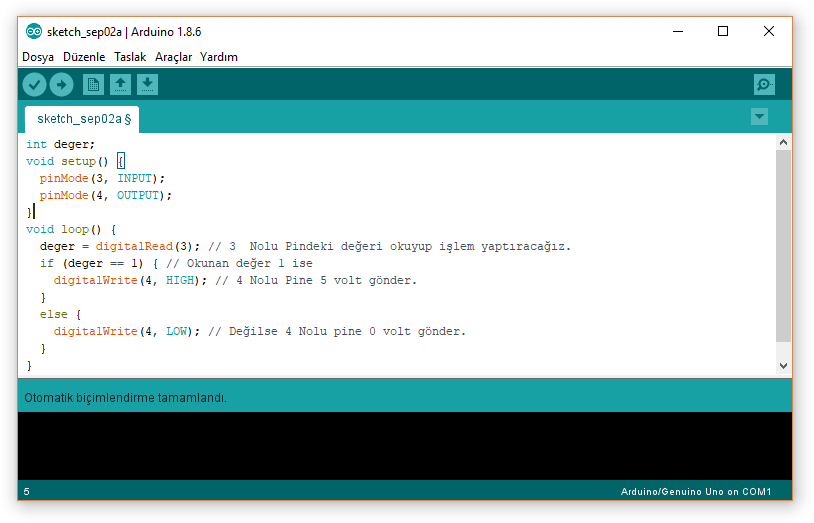 arduino digitalRead fonksiyonu