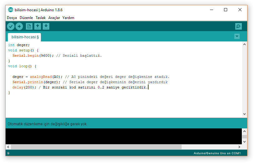 Arduino AnalogRead Fonksiyonu