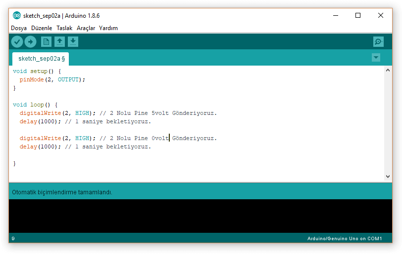 arduino digitalwrite fonksiyonu