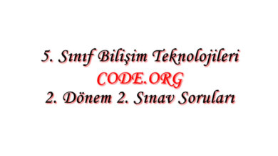 5. Sınıf Bilişim Teknolojileri Dersi Code.org 2. Dönem 2. Yazılı Soruları